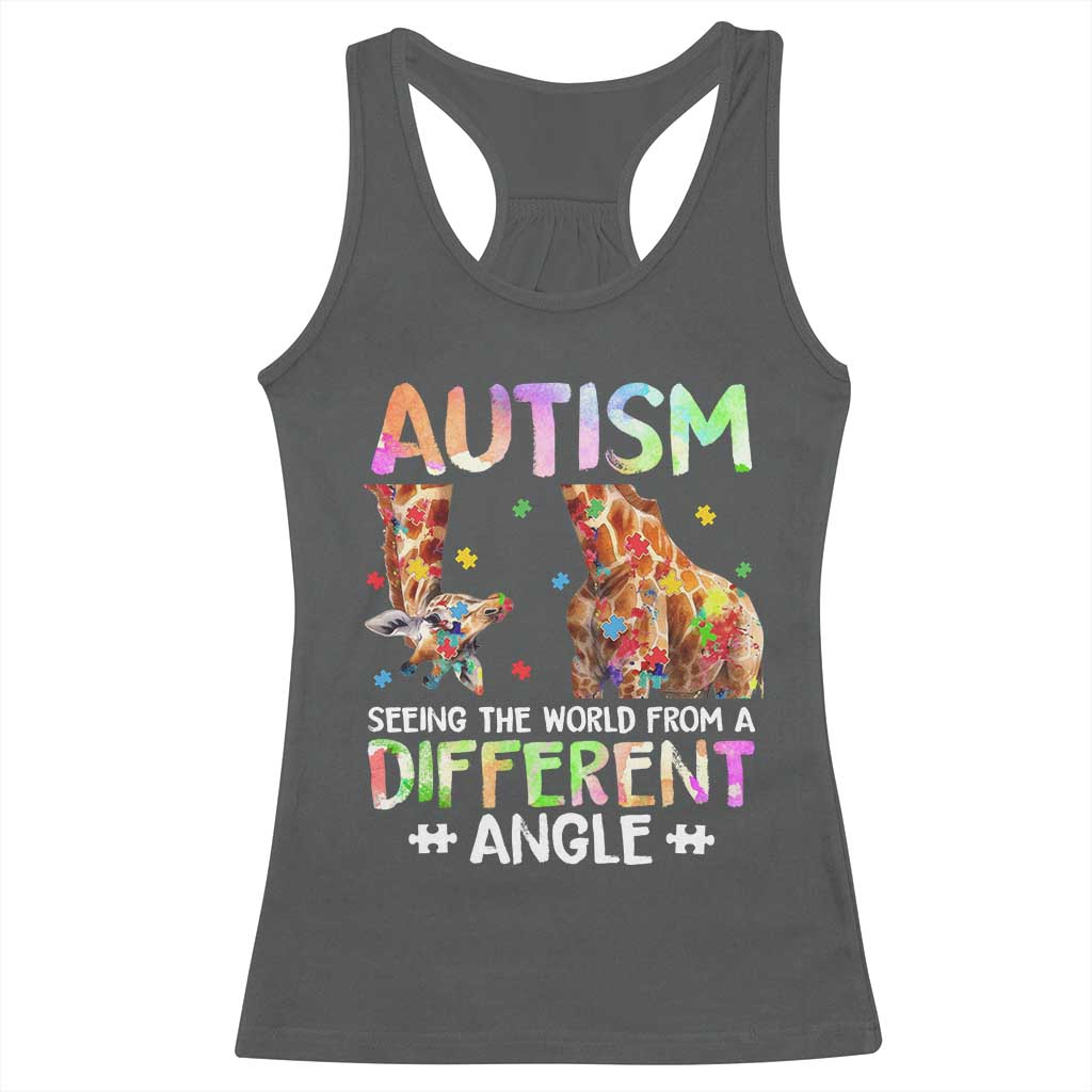 Autism Awareness Giraffe Racerback Tank Top Seeing The World Differently ASD