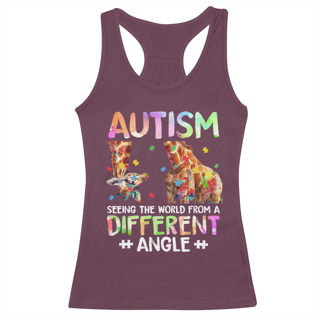 Autism Awareness Giraffe Racerback Tank Top Seeing The World Differently ASD