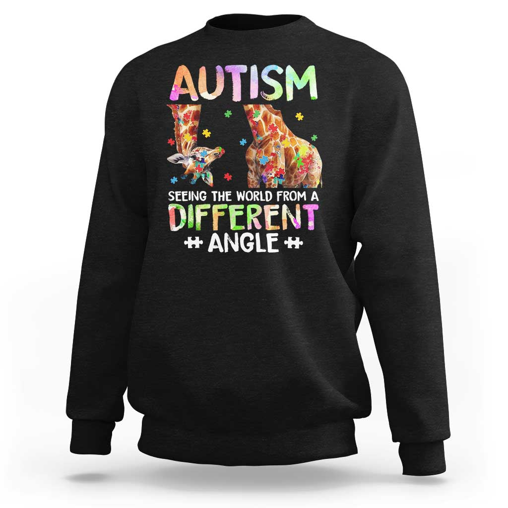 Autism Awareness Giraffe Sweatshirt Seeing The World Differently ASD