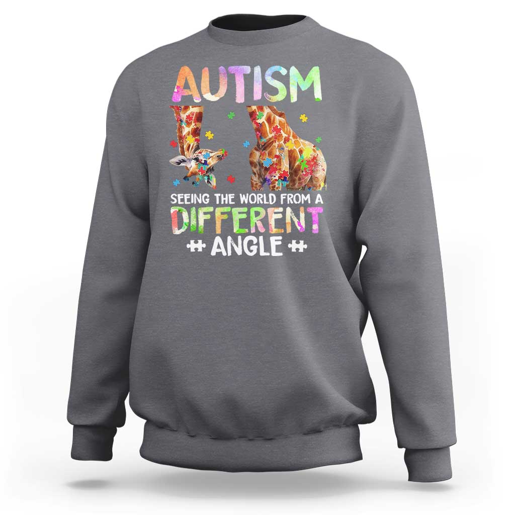 Autism Awareness Giraffe Sweatshirt Seeing The World Differently ASD