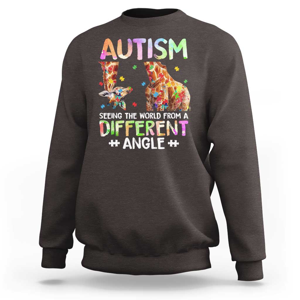 Autism Awareness Giraffe Sweatshirt Seeing The World Differently ASD