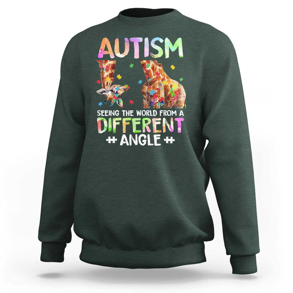Autism Awareness Giraffe Sweatshirt Seeing The World Differently ASD