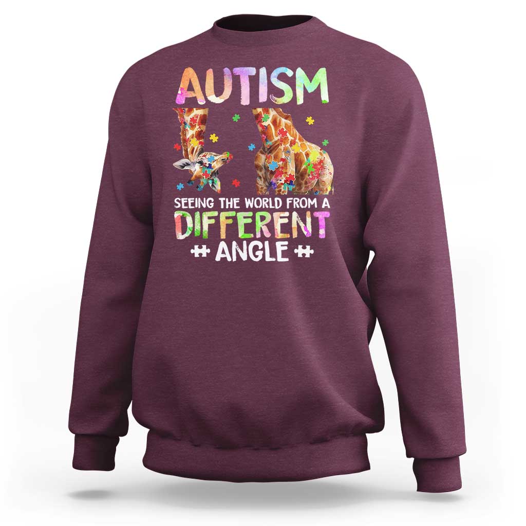 Autism Awareness Giraffe Sweatshirt Seeing The World Differently ASD