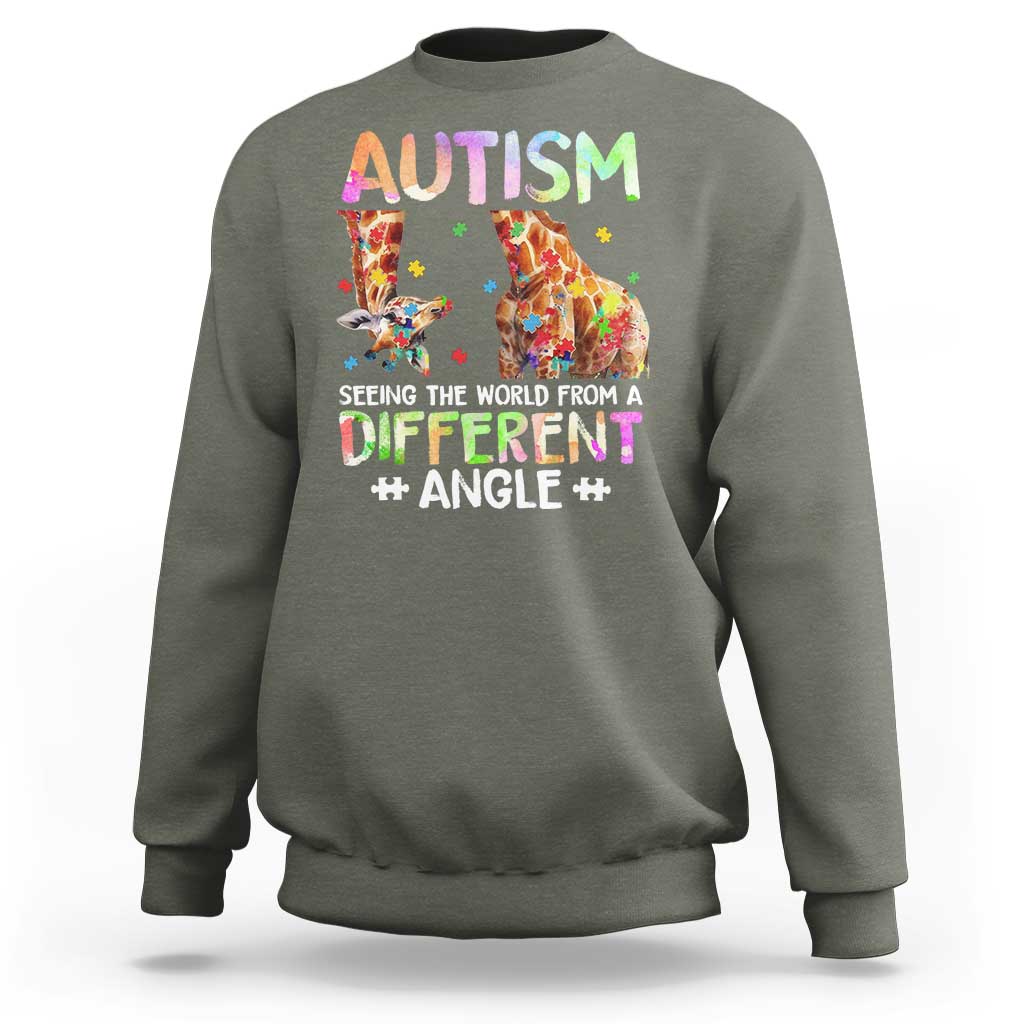 Autism Awareness Giraffe Sweatshirt Seeing The World Differently ASD