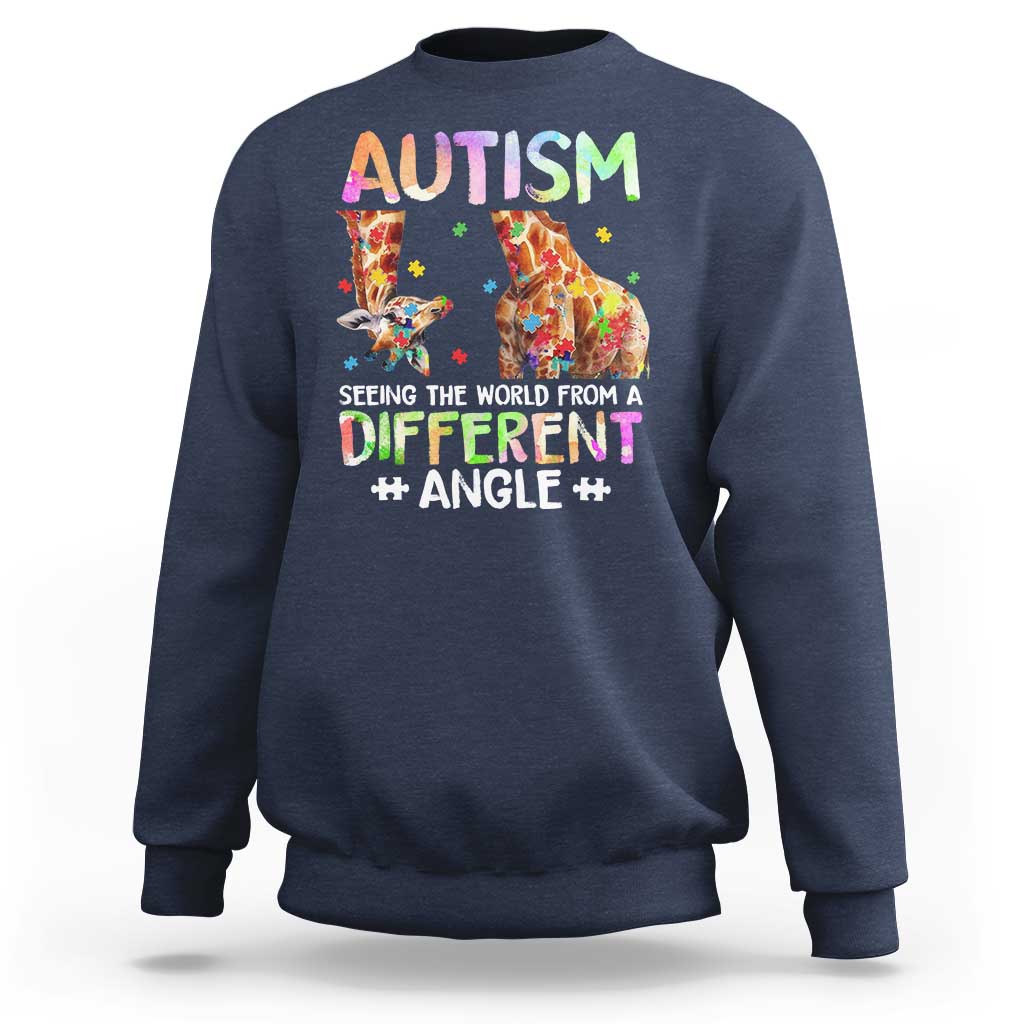 Autism Awareness Giraffe Sweatshirt Seeing The World Differently ASD