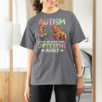 Autism Awareness Giraffe T Shirt For Women Seeing The World Differently ASD