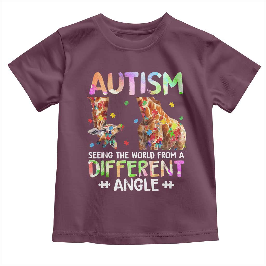 Autism Awareness Giraffe Toddler T Shirt Seeing The World Differently ASD