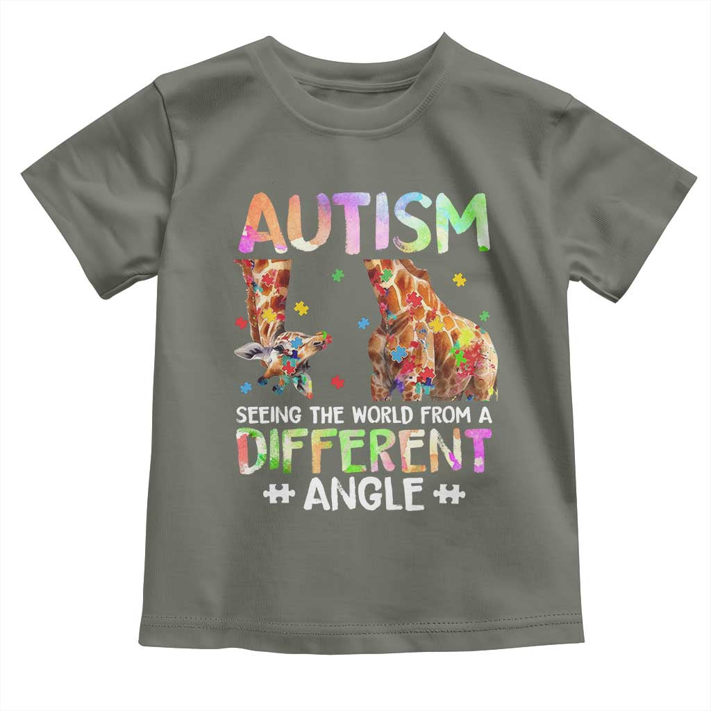 Autism Awareness Giraffe Toddler T Shirt Seeing The World Differently ASD