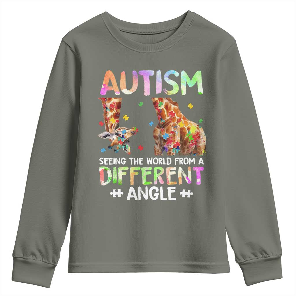 Autism Awareness Giraffe Youth Sweatshirt Seeing The World Differently ASD