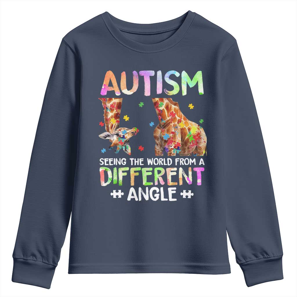 Autism Awareness Giraffe Youth Sweatshirt Seeing The World Differently ASD