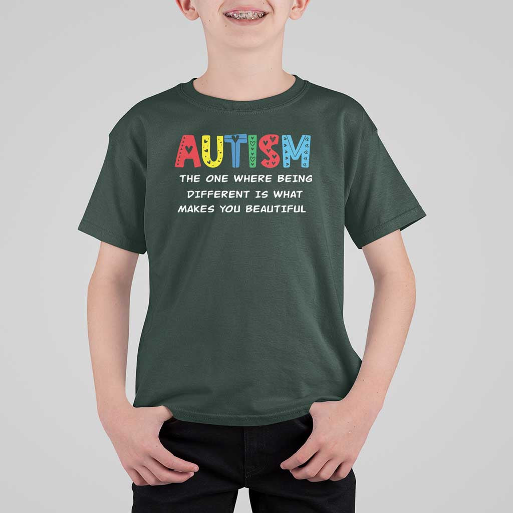 Autism Awareness T Shirt For Kid Different Makes You Beautiful ASD Month Support