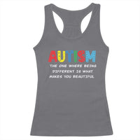 Autism Awareness Racerback Tank Top Different Makes You Beautiful ASD Month Support