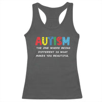 Autism Awareness Racerback Tank Top Different Makes You Beautiful ASD Month Support