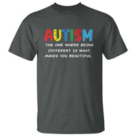 Autism Awareness T Shirt Different Makes You Beautiful ASD Month Support