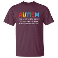 Autism Awareness T Shirt Different Makes You Beautiful ASD Month Support