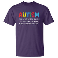 Autism Awareness T Shirt Different Makes You Beautiful ASD Month Support