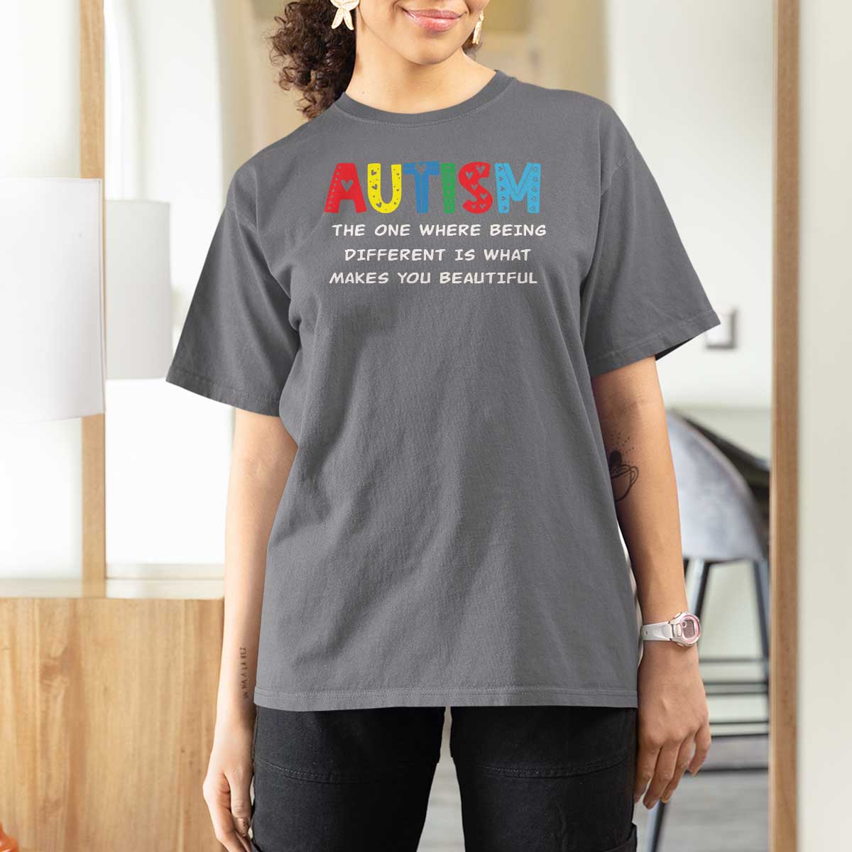 Autism Awareness T Shirt For Women Different Makes You Beautiful ASD Month Support