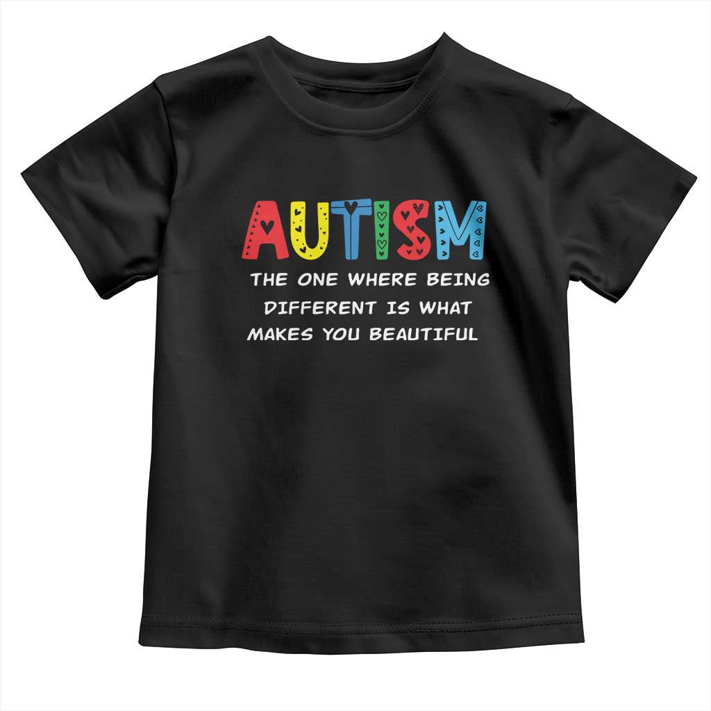 Autism Awareness Toddler T Shirt Different Makes You Beautiful ASD Month Support