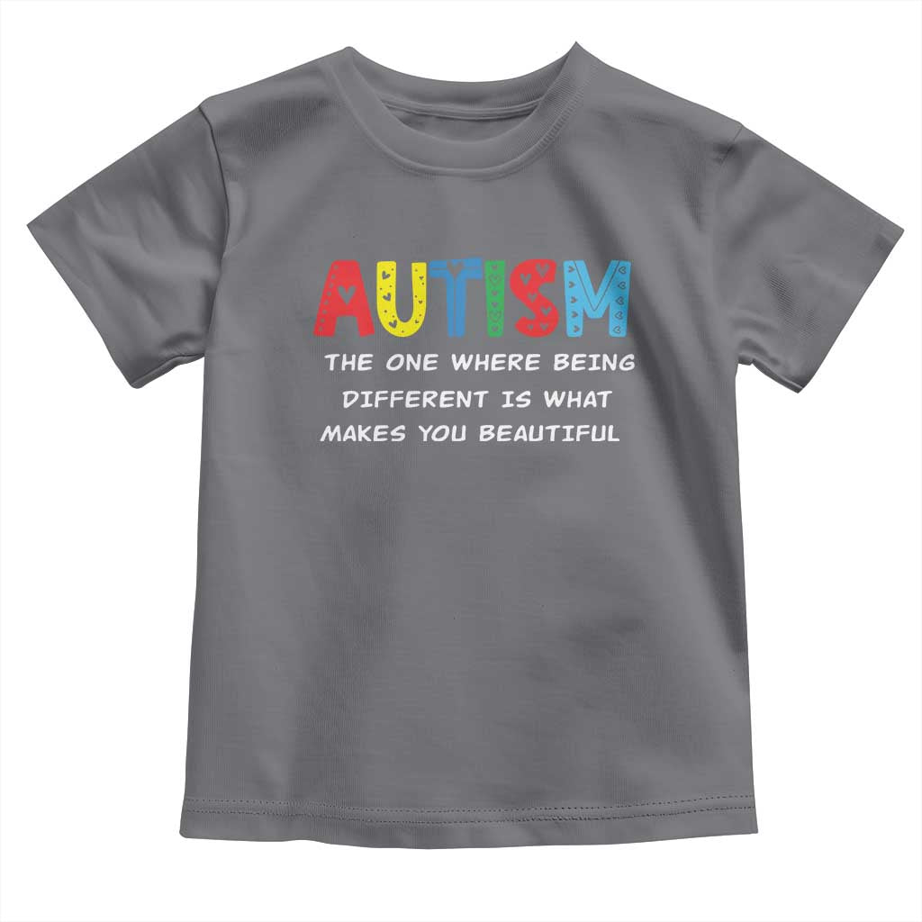 Autism Awareness Toddler T Shirt Different Makes You Beautiful ASD Month Support
