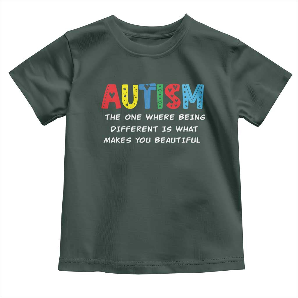Autism Awareness Toddler T Shirt Different Makes You Beautiful ASD Month Support