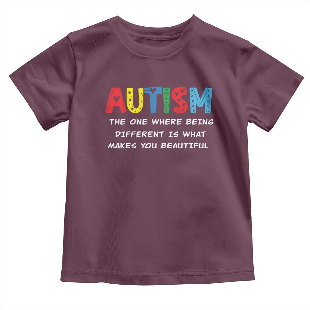 Autism Awareness Toddler T Shirt Different Makes You Beautiful ASD Month Support