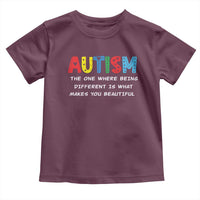 Autism Awareness Toddler T Shirt Different Makes You Beautiful ASD Month Support