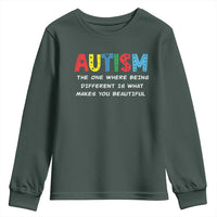 Autism Awareness Youth Sweatshirt Different Makes You Beautiful ASD Month Support