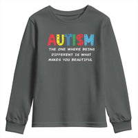 Autism Awareness Youth Sweatshirt Different Makes You Beautiful ASD Month Support