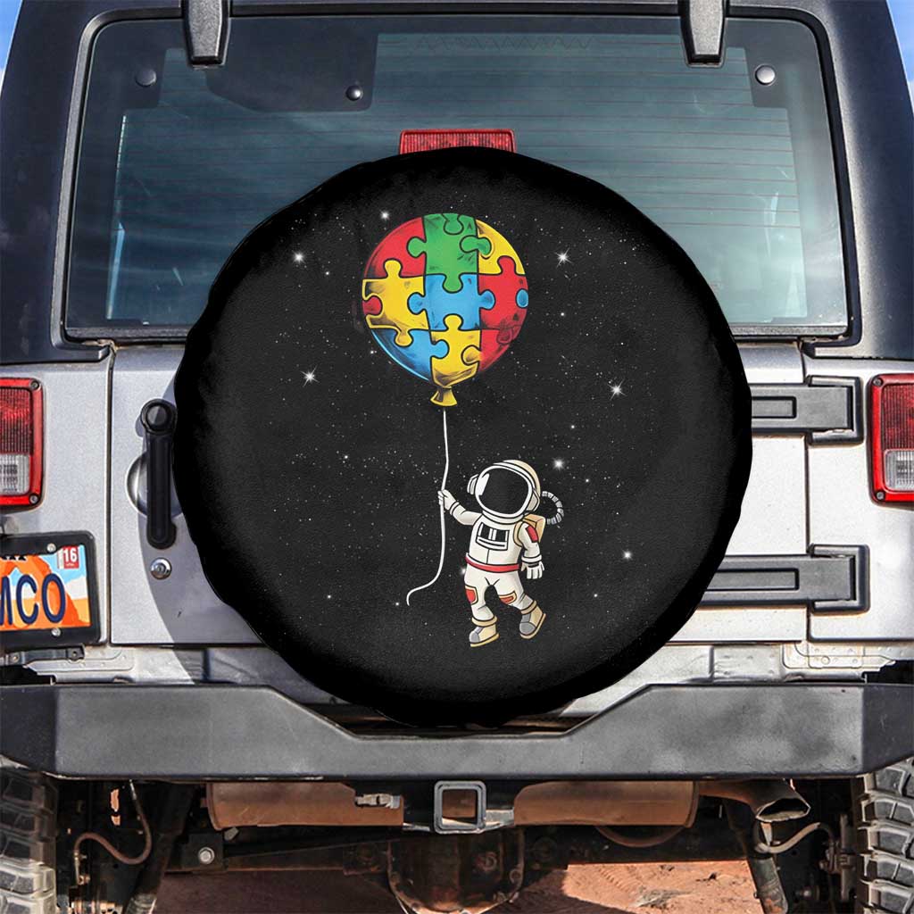 Autism Awareness Astronaut Spare Tire Cover Puzzle Pieces Balloon Space Autistic