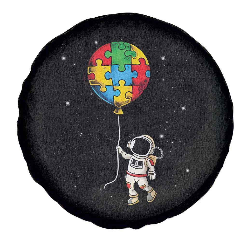 Autism Awareness Astronaut Spare Tire Cover Puzzle Pieces Balloon Space Autistic