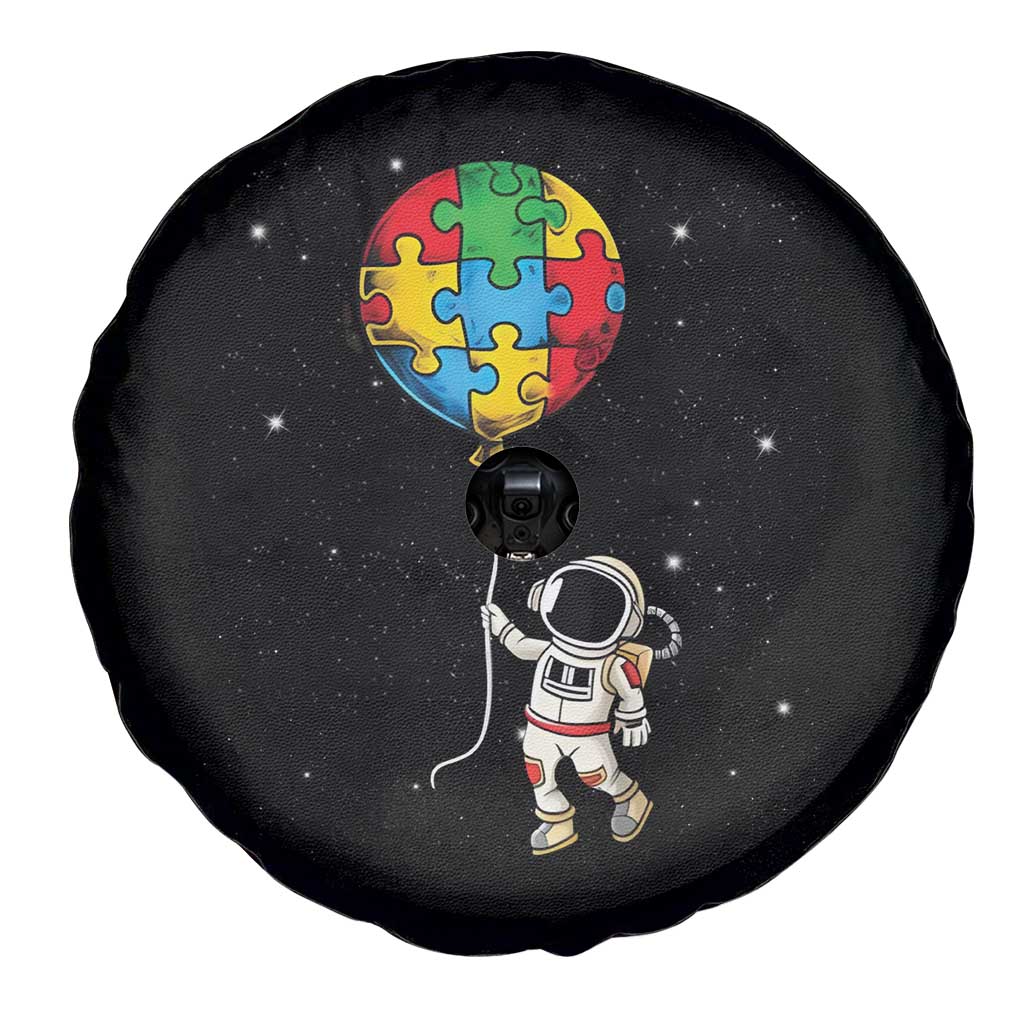 Autism Awareness Astronaut Spare Tire Cover Puzzle Pieces Balloon Space Autistic