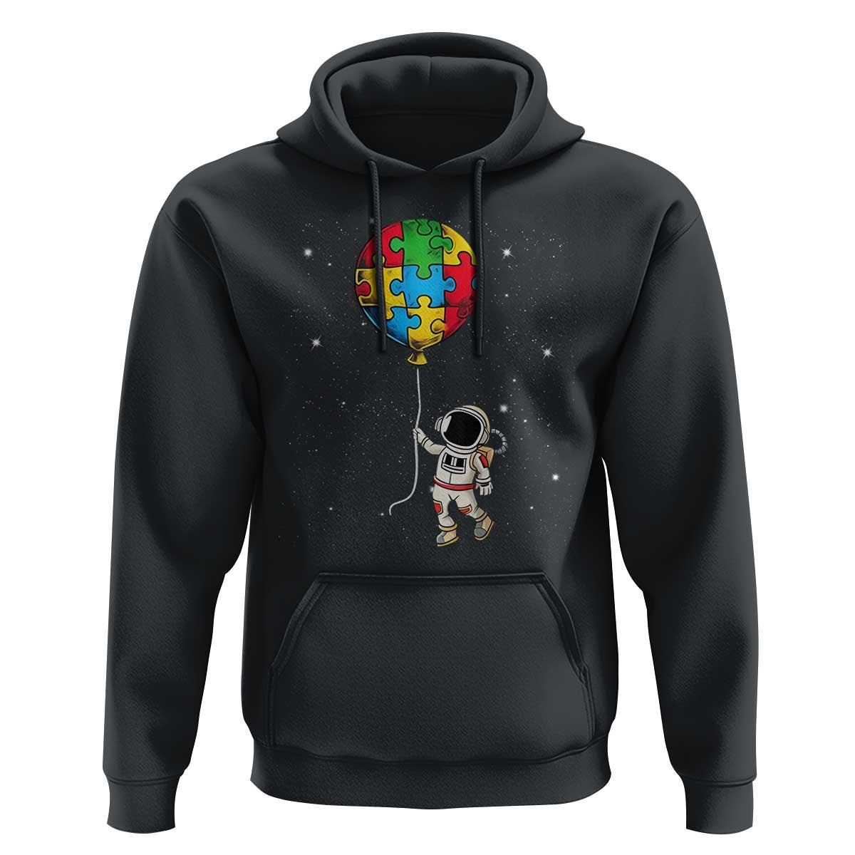 Autism Awareness Astronaut Hoodie Puzzle Pieces Balloon Space Autistic