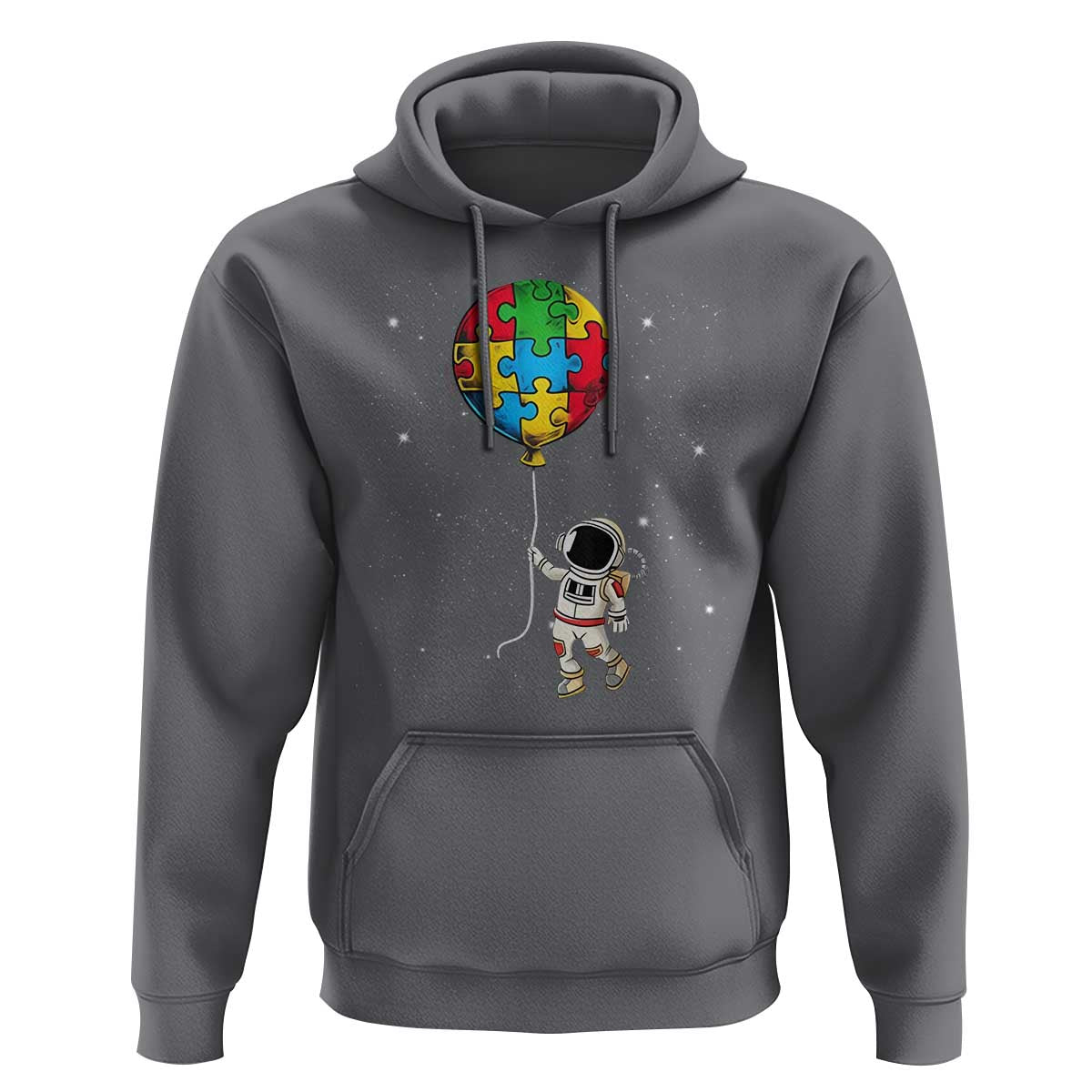 Autism Awareness Astronaut Hoodie Puzzle Pieces Balloon Space Autistic