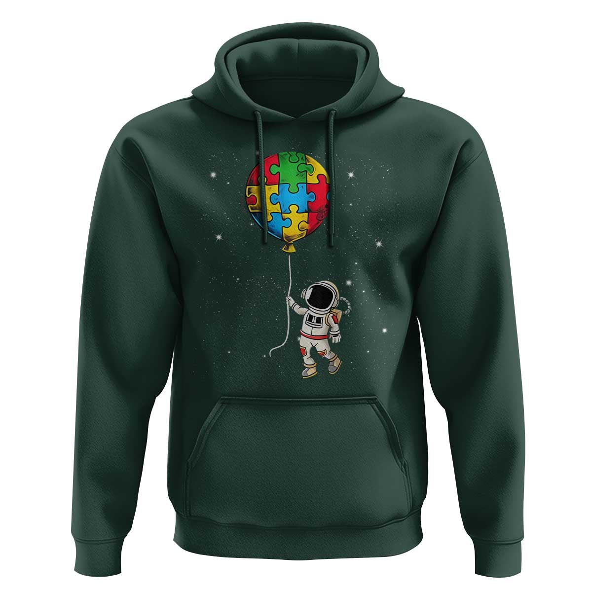 Autism Awareness Astronaut Hoodie Puzzle Pieces Balloon Space Autistic