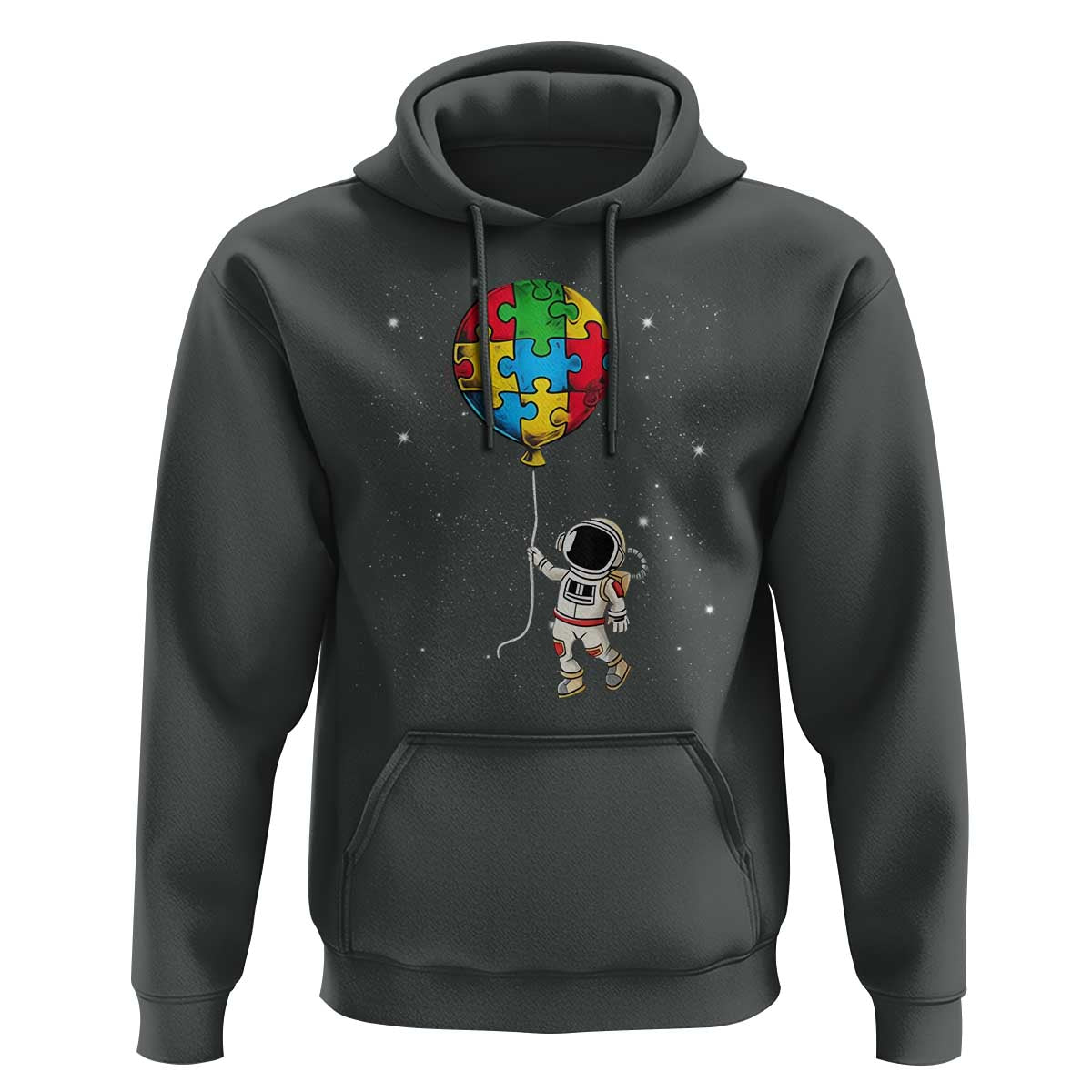 Autism Awareness Astronaut Hoodie Puzzle Pieces Balloon Space Autistic