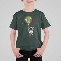 Autism Awareness Astronaut T Shirt For Kid Puzzle Pieces Balloon Space Autistic