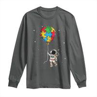 Autism Awareness Astronaut Long Sleeve Shirt Puzzle Pieces Balloon Space Autistic