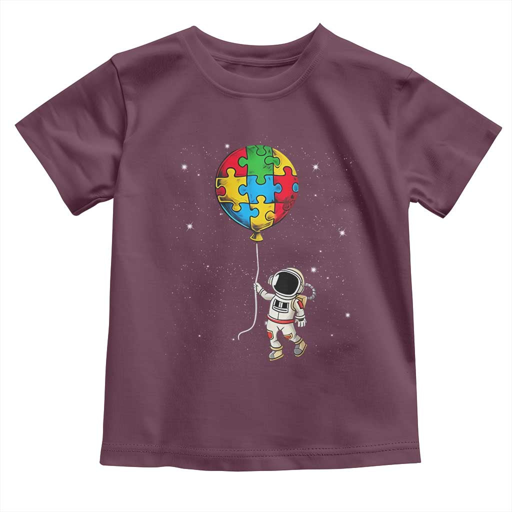 Autism Awareness Astronaut Toddler T Shirt Puzzle Pieces Balloon Space Autistic