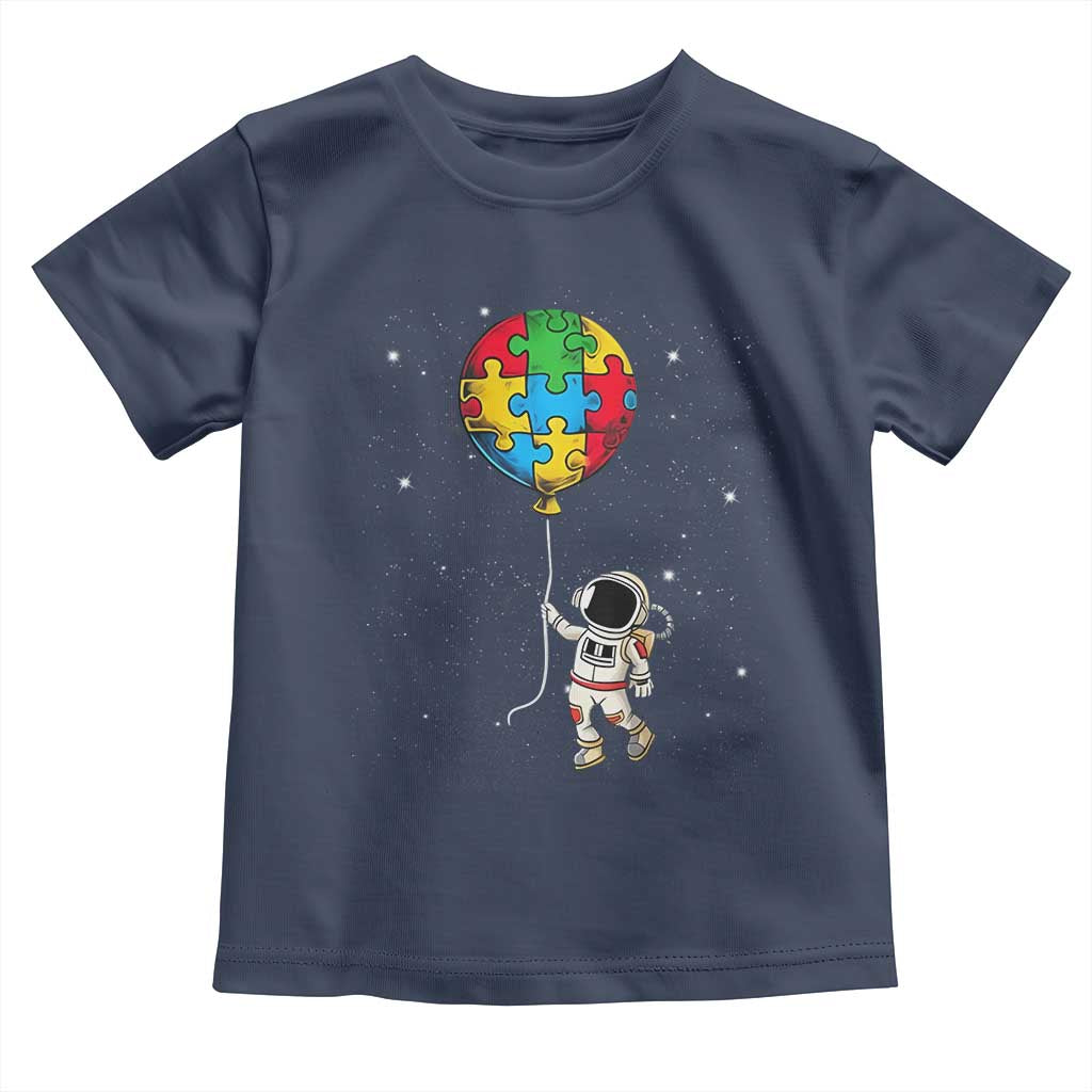 Autism Awareness Astronaut Toddler T Shirt Puzzle Pieces Balloon Space Autistic