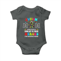 Autism Mom Baby Onesie Raising Hero Messy Bun Autism Awareness
