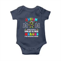 Autism Mom Baby Onesie Raising Hero Messy Bun Autism Awareness