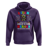 Autism Mom Hoodie Raising Hero Messy Bun Autism Awareness