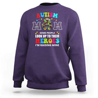 Autism Mom Sweatshirt Raising Hero Messy Bun Autism Awareness