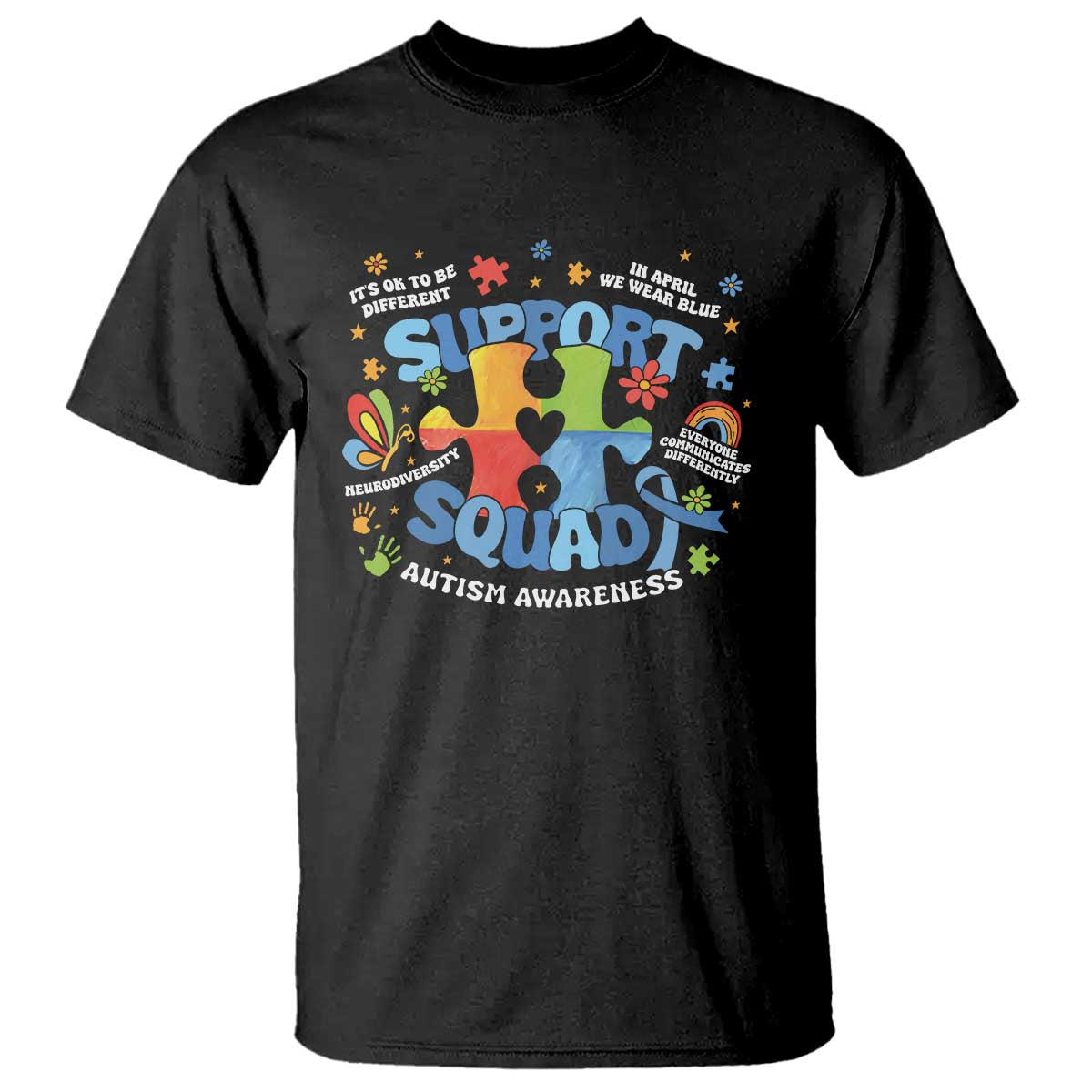 Autism Awareness Support Squad T Shirt