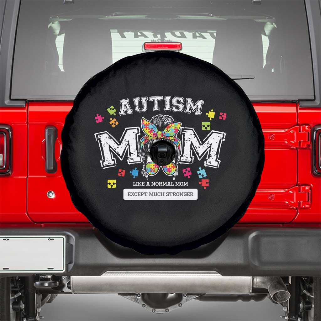 Autism Mom Spare Tire Cover Much Stronger Messy Bun ASD Autism Awareness