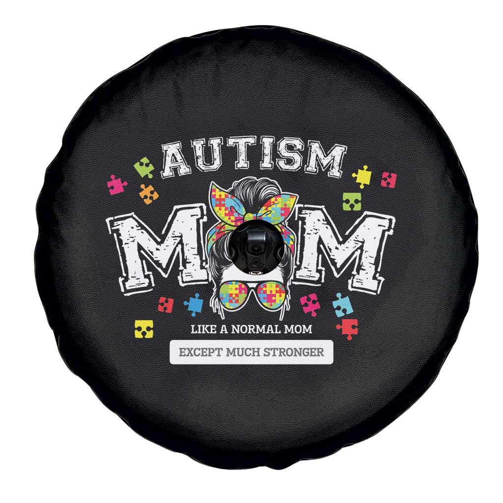 Autism Mom Spare Tire Cover Much Stronger Messy Bun ASD Autism Awareness
