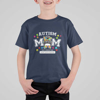 Autism Mom T Shirt For Kid Much Stronger Messy Bun ASD Autism Awareness
