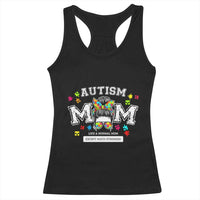 Autism Mom Racerback Tank Top Much Stronger Messy Bun ASD Autism Awareness