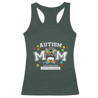 Autism Mom Racerback Tank Top Much Stronger Messy Bun ASD Autism Awareness