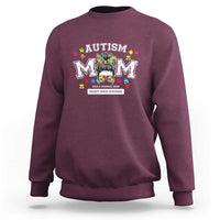 Autism Mom Sweatshirt Much Stronger Messy Bun ASD Autism Awareness
